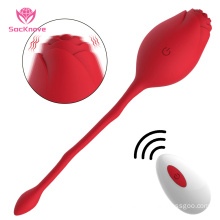 SacKnove Adult Products Medical Silicone Wireless Remote Vibrating Jump Egg Vagina Massage Red Rose Sex Toy For Woman Vibrators